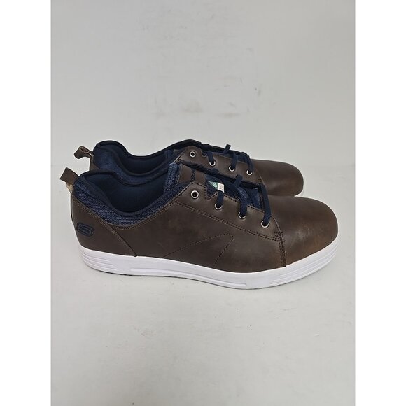 Skechers Men's Steel Toe Steel Plate Skate Safety Work Shoes 99999070 Brown 14M - Picture 6 of 10